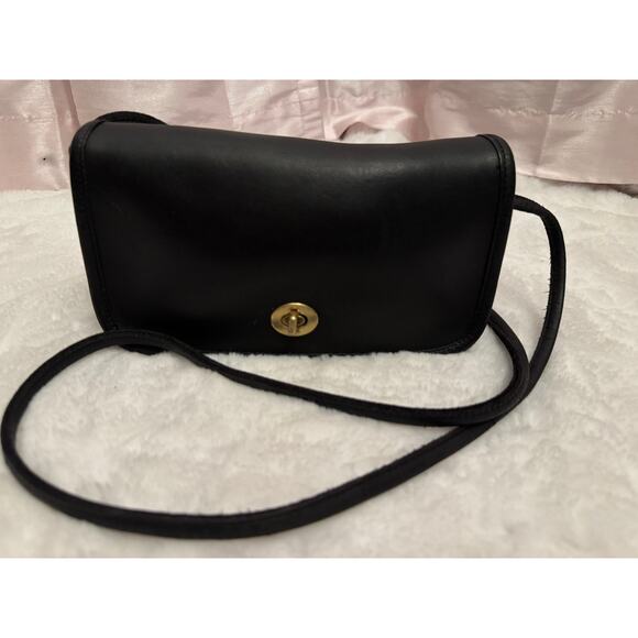 Vintage 1990s Coach 9065 Black Slim Purse – Made in the USA – Restored Crossbody - Picture 1 of 9